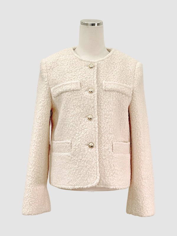 CHERTOI SEOUL Selection No.1 Boucle Tweed Jacket Ivory