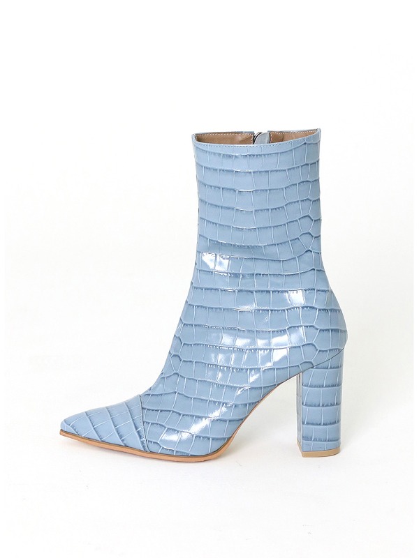 Barneys Croco Ankle Boots Blue